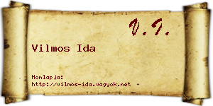Vilmos Ida névjegykártya